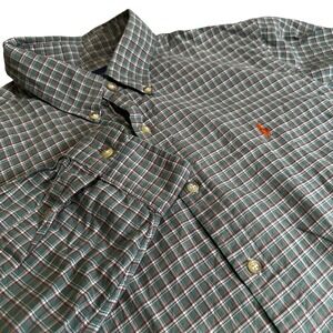 Ralph Lauren Men's‎ XL Plaid Long Sleeve Button Down Shirt Green Orange